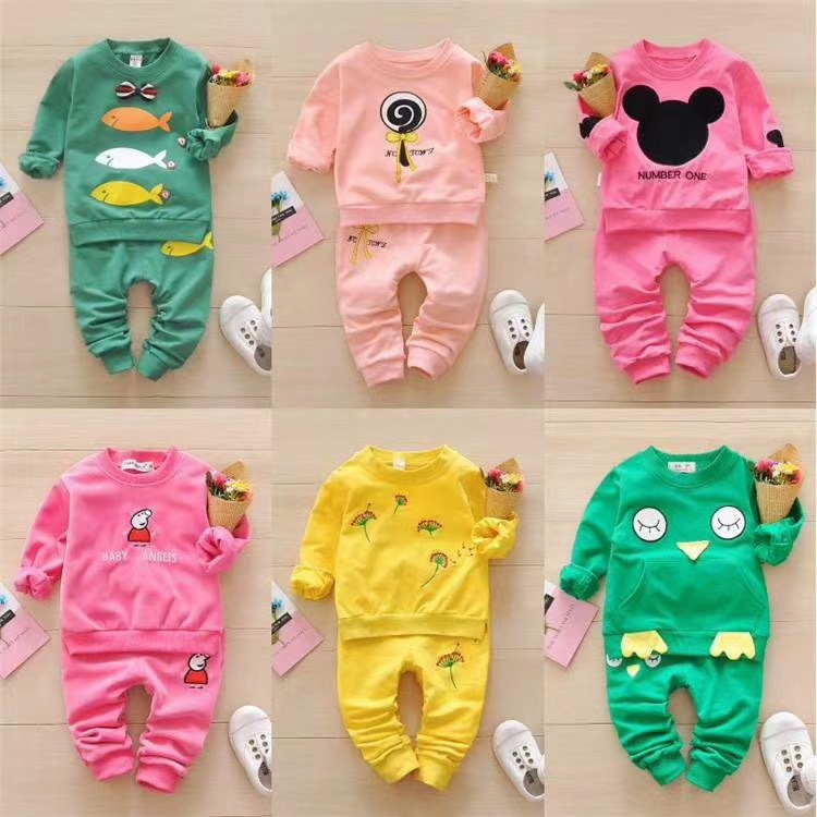 广州十三行服装经典爆款运动童套装春秋中小童长袖两件套童装地摊