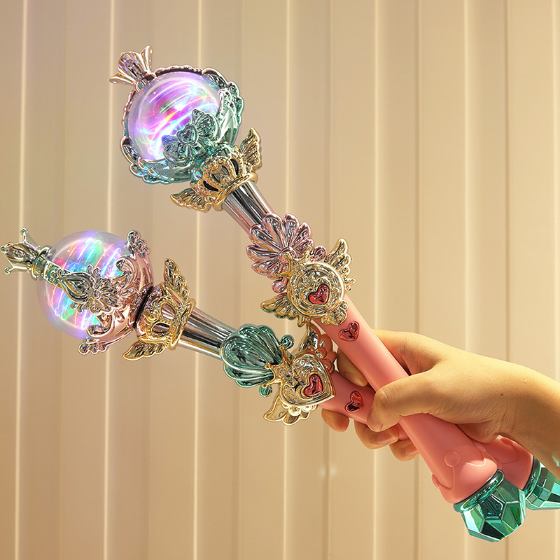 灯光音乐星空魔法棒 手持发光仙女棒 电动灯光棒权杖女孩儿童玩具