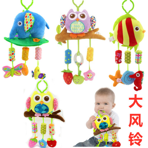 Happy monkey baby lathe hanging wind chime toy hand rattle ring wind chime baby toy plush toy