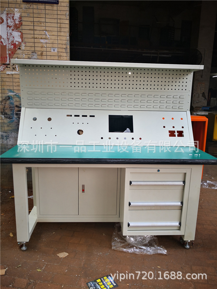 重型钳工装配维修桌防静电工作桌车间学校实训桌吊柜带背板操作台