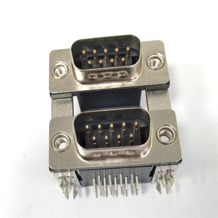 d-sub连接器 DB9公对DB9公DR9公对DR9双胞胎90度双层连体连接器-阿里巴巴