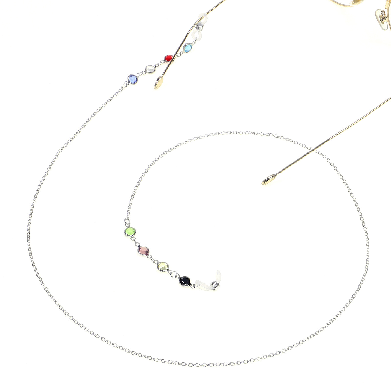 20g Weight Metal Material Gold, Silver Color Korean Color Diamond Chain Sunglasses Chain Myopia Glasses College Style Glasses Rope Glasses Hanging Chain Wholesale Nihaojewelry 12