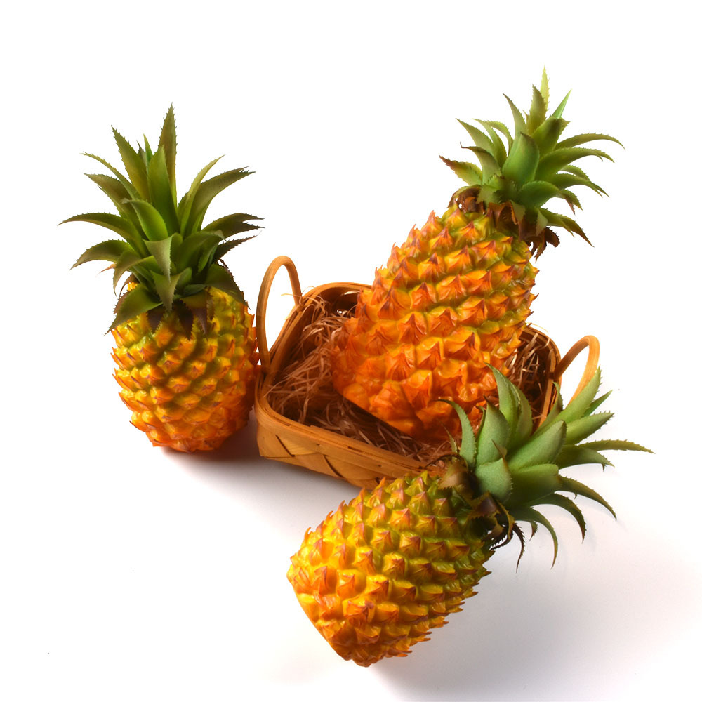 Simulación piña fruta falsa piña de plástico modelo de decoración de ventana accesorios de tiro juguetes educativos de educación temprana para niños