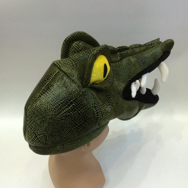 Qianfang Festival Wig hat, dark green big crocodile head hat, Forest Party performance Festival Hat 6545 detail image 3