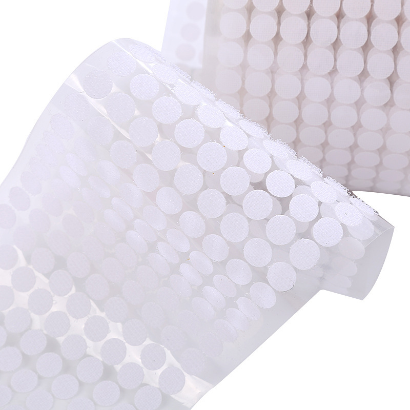 10mm white strong adhesive hook and loop invisible polka dot punch buckle diy handmade wall stickers hook and loop