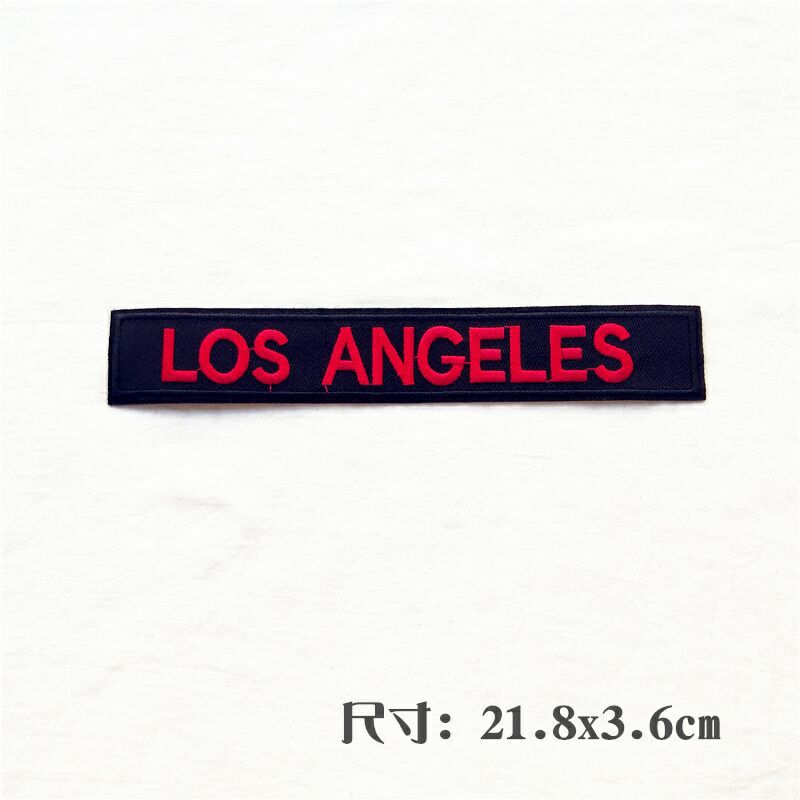 AliExpress insignia parche bordado pegatinas de tela bordado negro blanco rojo Inglés pegatinas de tela Inglés letras rectangulares