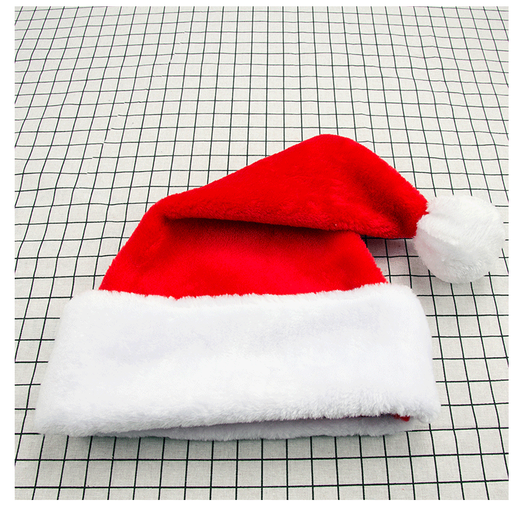 Thickened plush Christmas hat, lengthened and enlarged plush Christmas hat, Santa Claus hat, Christmas decoration_voghion.com