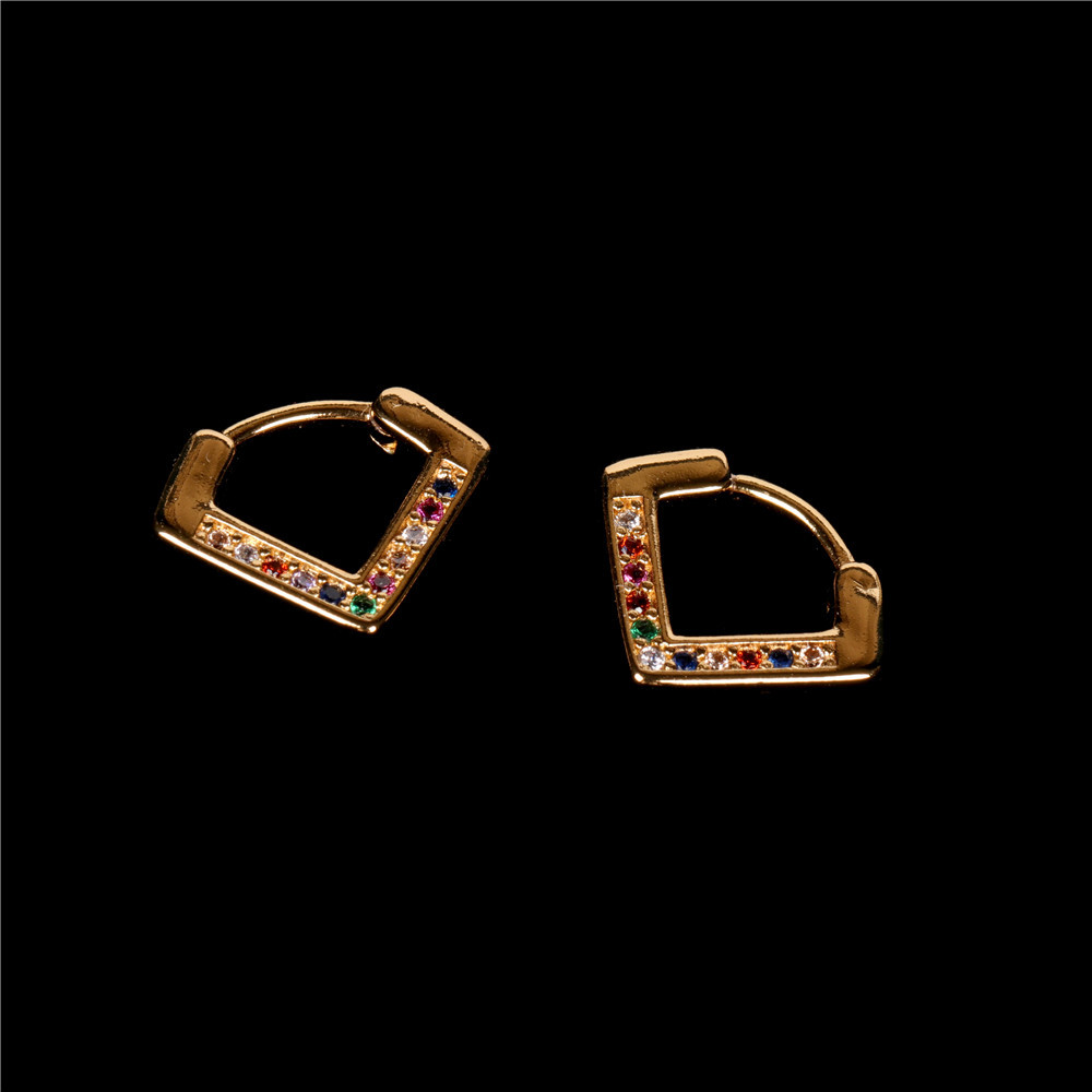 Hot Selling Fashion V-shaped Diamond Earrings Wholesale display picture 6