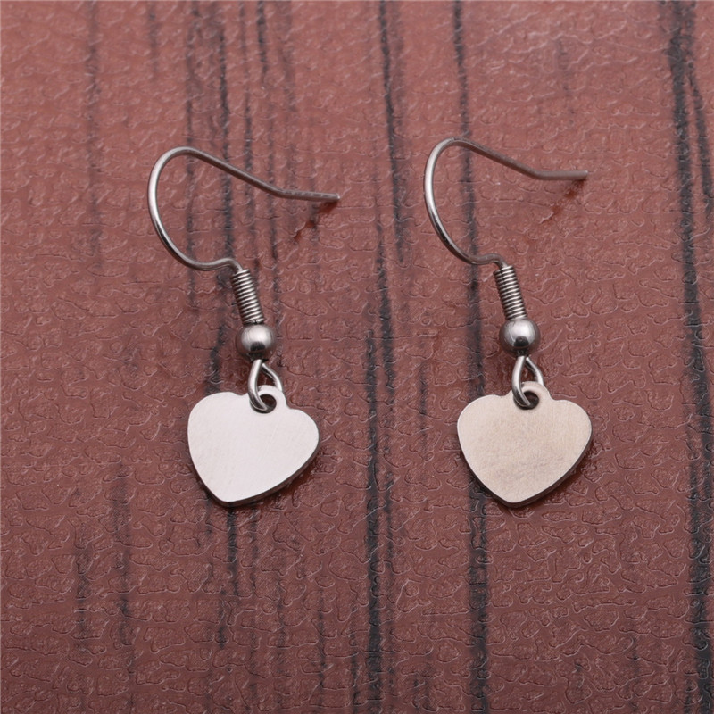 Titanium Steel Heart Earrings display picture 3