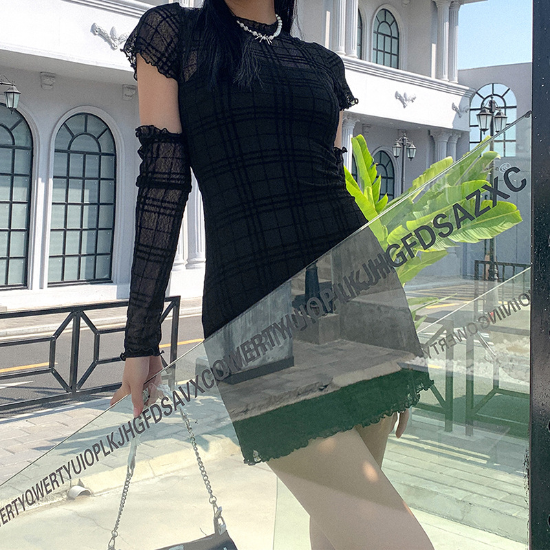 2020 Cross-Border European And American Style Autumn Winter New Women's Slim Fit High Waist Bodycon Fashion Plaid_ecoleips.com