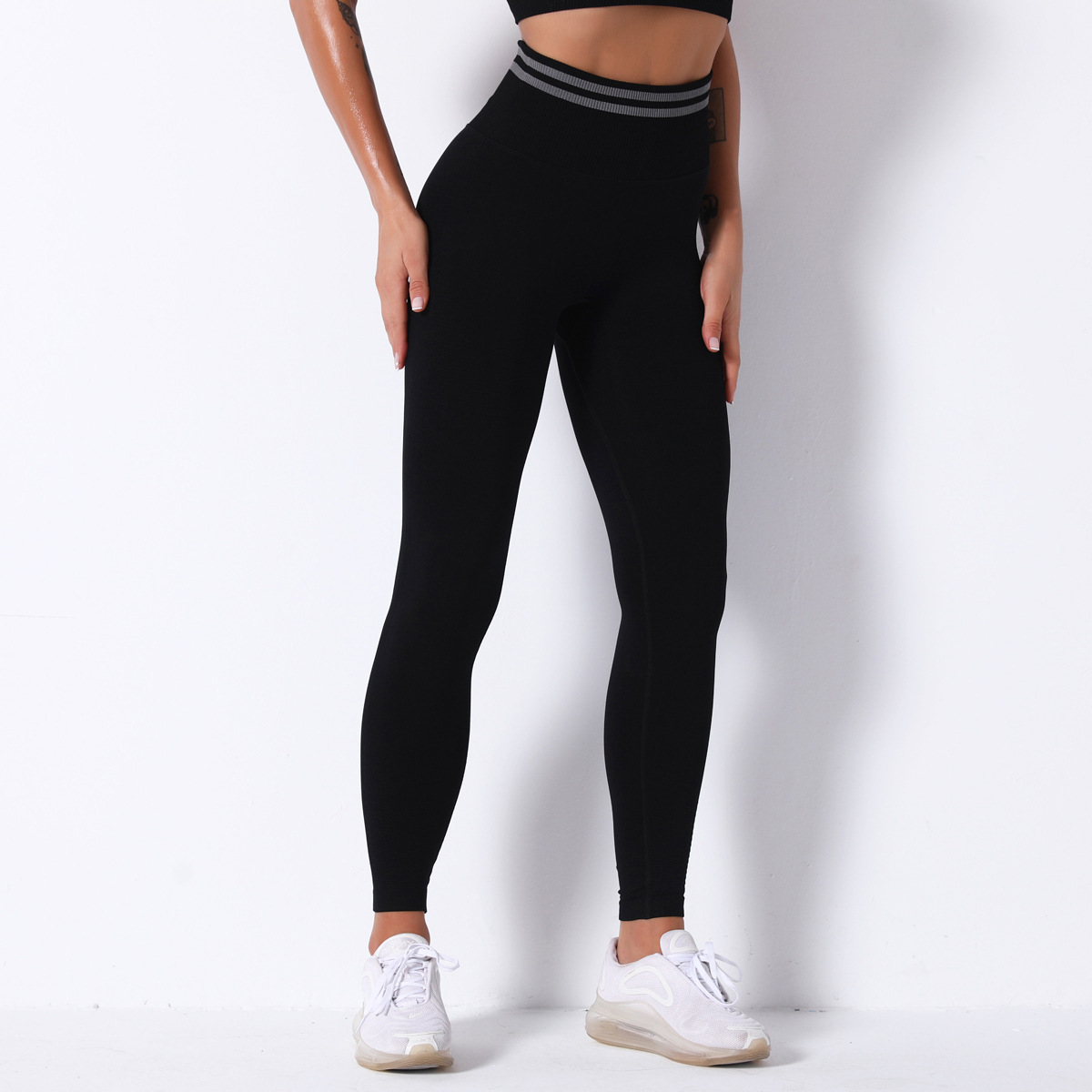 Hip-Lifting High-Waisted Elastic Tight-Fitting Bodybuilding Sports Pants NSNS10725