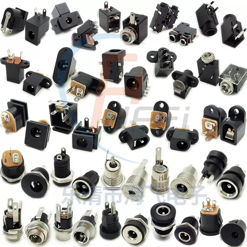 供应电源DC-022B带金属圆形螺纹螺母5521 5525充电直流DC插座母座