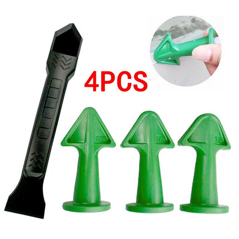 塑料尖嘴和铲胶器套装多角度刮板残胶美缝喷嘴四件套