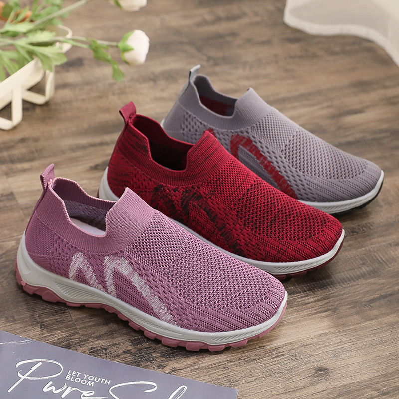 Women's Shoes Style Summer Slip-on Mom's Shoes Mesh Breathable Women's Mesh Shoes Driving Casual Shoes