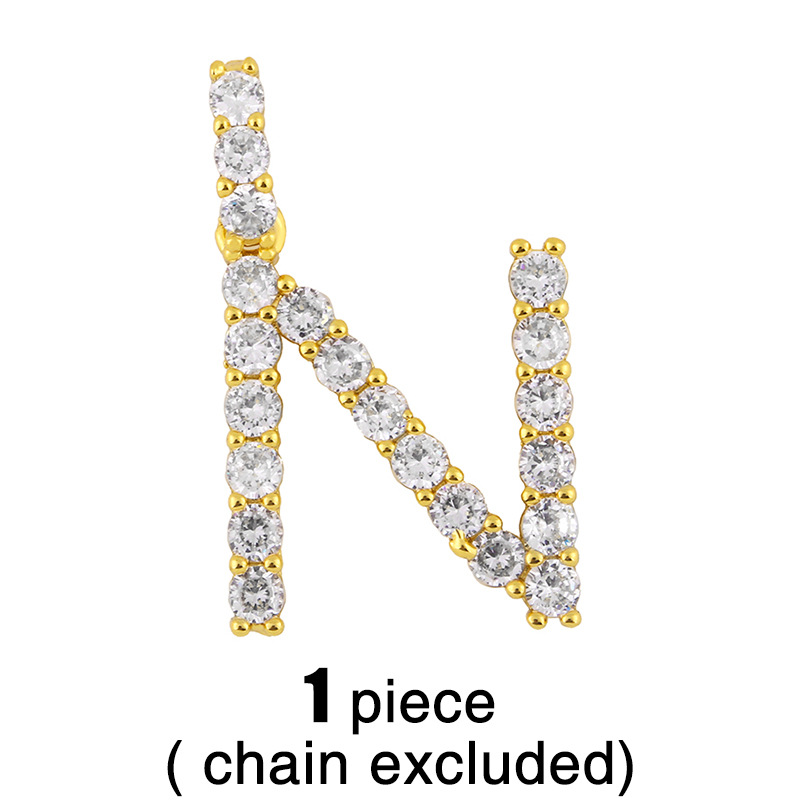 New 26 English Alphabet Necklaces Creative Jewelry Diamond Alphabet Necklace Wholesale display picture 5