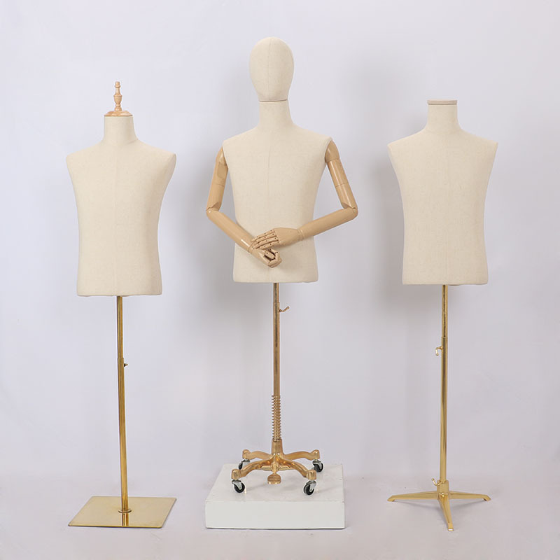 成人模特男服装店展示架婚纱半身麻布模特架服装架弯裤架模特鞋架|ms
