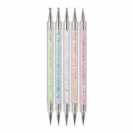 美甲笔 点钻笔 双头指甲点钻笔 水晶透明带钻点钻笔套装