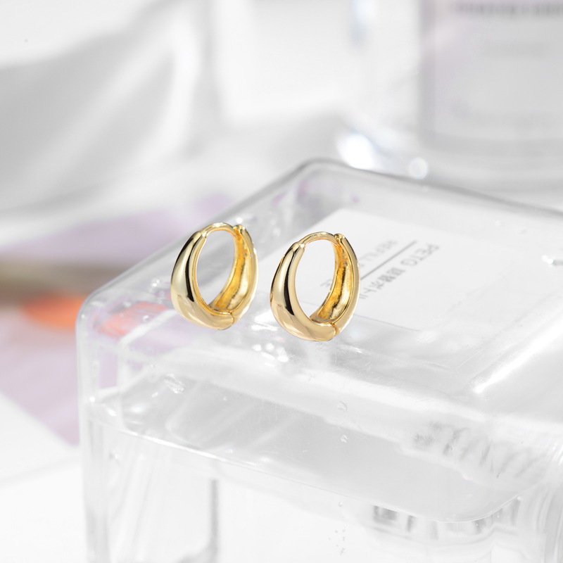 S925 pendientes de plata simples pendientes brillantes pendientes de nicho de diseño de las mujeres pendientes temperamento del todo-fósforo pendientes
