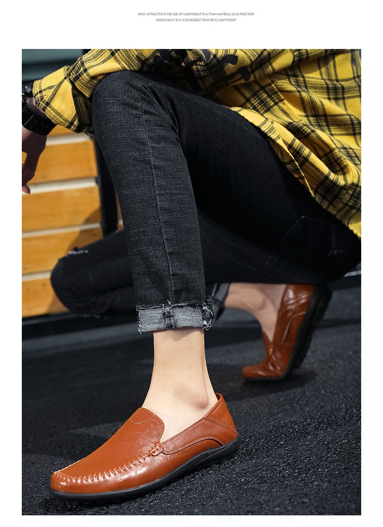 Herren Flache Sommerschuhe mit Metallschloss zum Reinschlüpfen, Faule Halbschuhe, lässige Mokassins, bequeme Fahrschuhe, Hochzeitsfeierschuhe_voghion.com