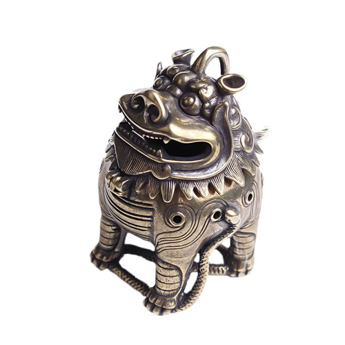 Pure brass retro old-fashioned snake and animal incense burner for home Chinese style antique ornaments to attract wealth and crafts