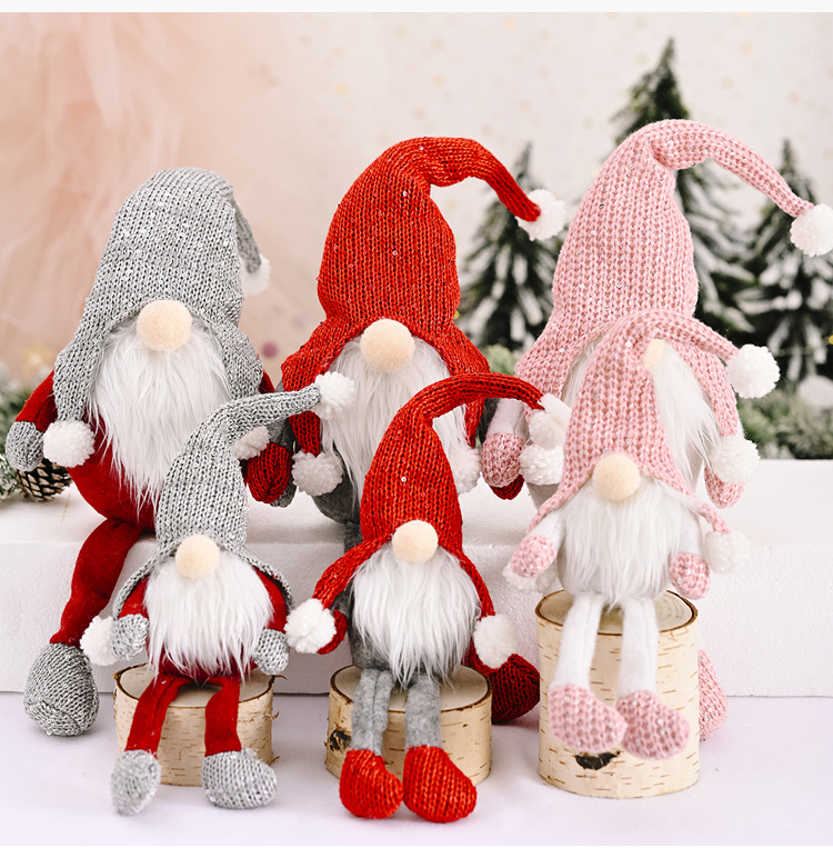 Christmas Supplies Red-haired Forest Old Man Hanging Legs Ornaments display picture 6