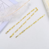 Copper square material, necklace and bracelet, set, suitable for import, 14 carat white gold, golden color, wholesale