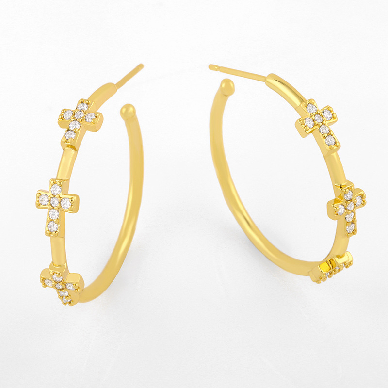 Vente En Gros De Boucles D&#39;oreilles En Forme De C Rétro Simples display picture 3