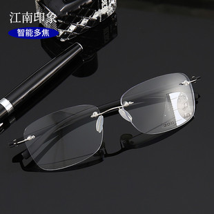 Ultra-Light Anti-blue light new TR90 resin presbyopic glasses comfortable metal frameless presbyopic glasses men and women Factory wholesale