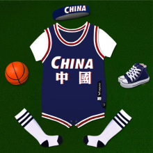 2023夏季新款宝宝哈衣婴儿短袖连体衣篮球爬服男女宝三角短爬服棉