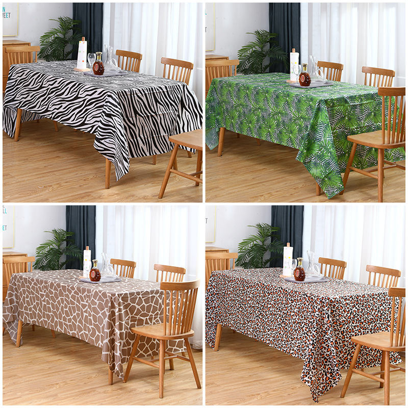 Cross border waterproof Jungle tablecloth Amazon New products animal stripe PEVA tablecloth party decorate tablecloth