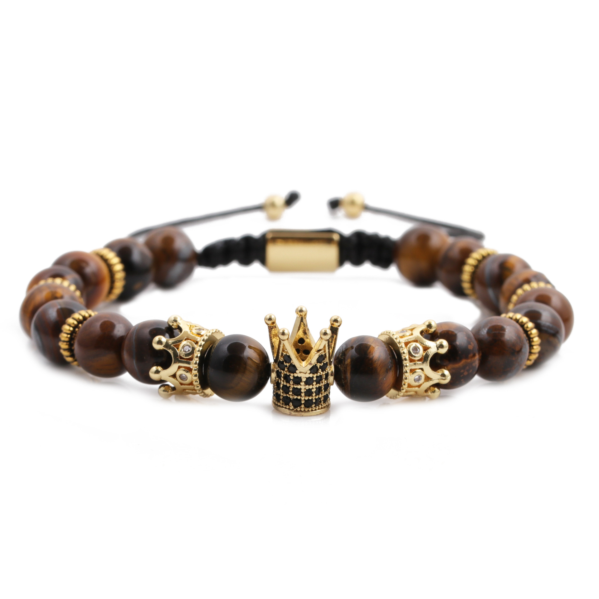 Fashion new  Frosted Stone White Turquoise Lapis Lapis Agate Crown Bracelet Set