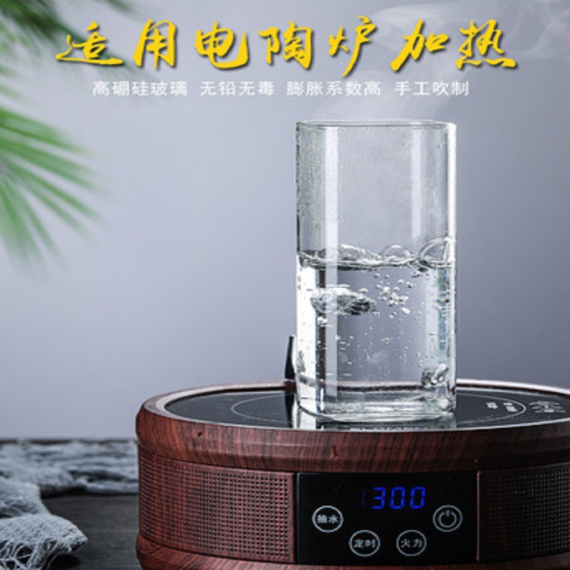 Vidrio resistente al calor borosilicato ins taza de té perfumada transparente cerveza whisky leche jugo taza de vidrio cuadrado