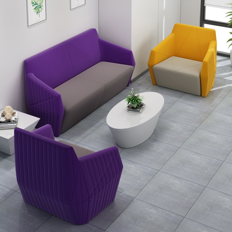 鑽石辦公沙發現代簡約洽談接待4S店美容院貴賓會客區創意商務沙發