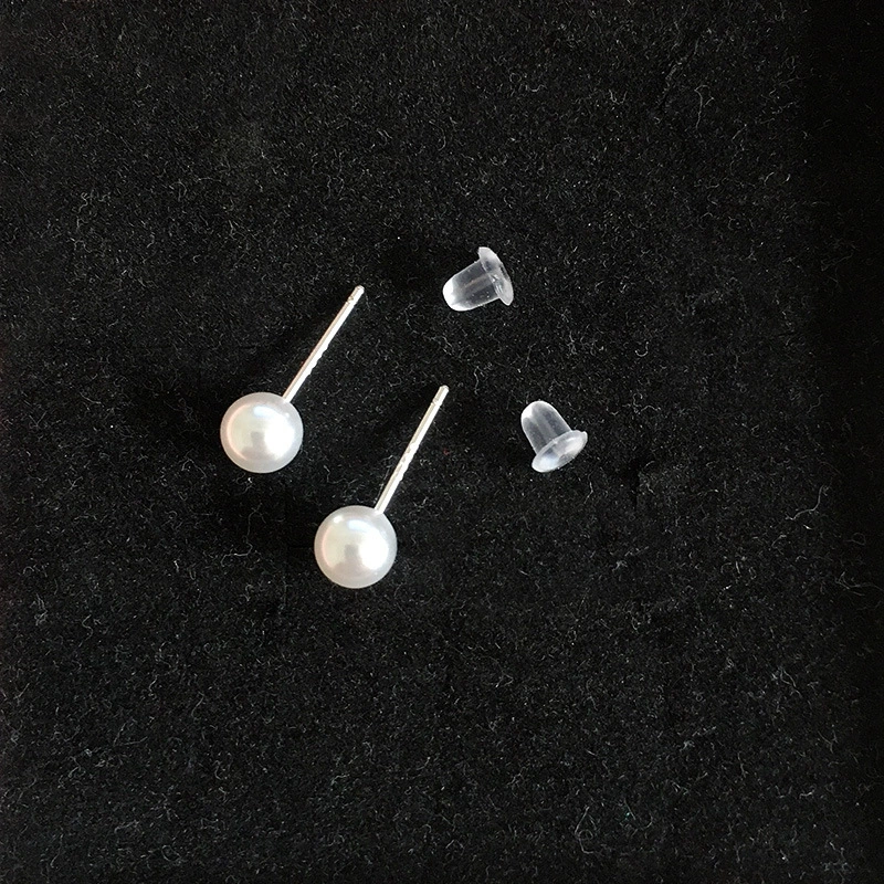 Серебряная игла, маленькие серёжки из жемчуга, образец серебра 925, 6 мм, простой и элегантный дизайн, оптом