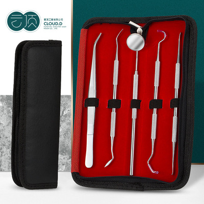 Stainless steel Toothpick Dentist tool suit Tartar tool Tooth tool Mouth mirror probe oral cavity nursing