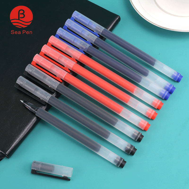 The sea pen transparent Roller ball pen capacity write student Plastic Signature pen advertisement black Water pen goods in stock