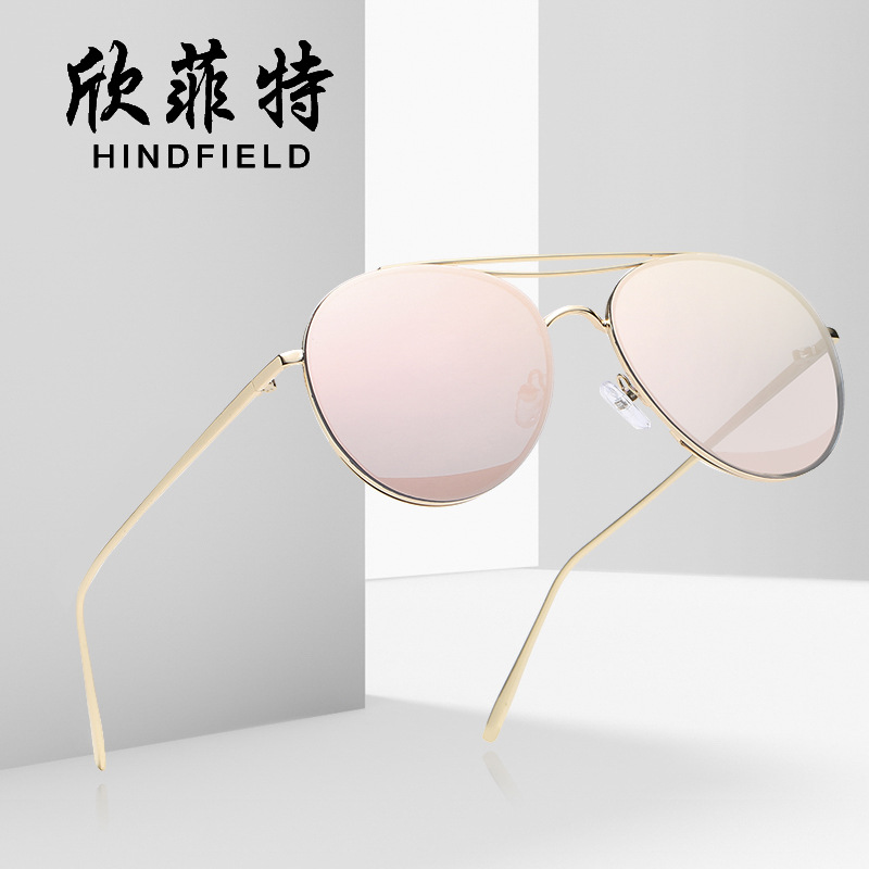 新款太阳镜时尚海洋片墨镜 韩版彩膜太阳眼镜 金属潮款眼镜批发|ru