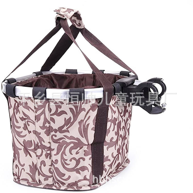 Los fabricantes de Suministro de bicicletas de liberación rápida cesta de tela, marco de aleación de aluminio bolsa frontal, bicicleta de montaña cesta plegable