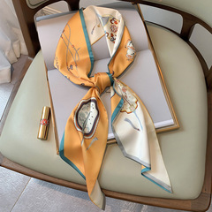 Autumn and winter new Korean style narrow long angled silk scarf women's multi-functional hair tie bag with fashionable scarf