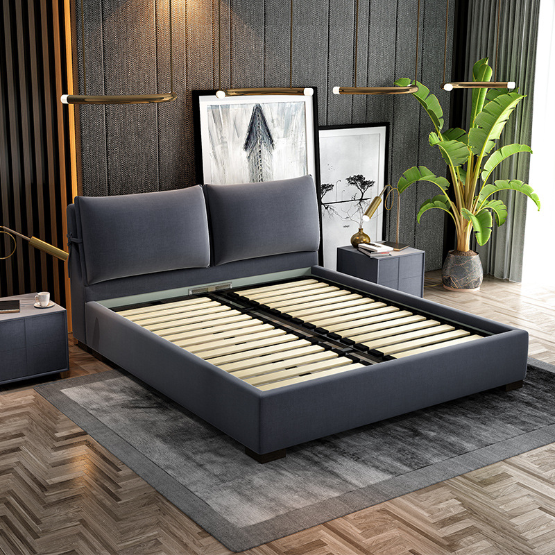 Cama de tela nórdica simple moderna cama doble suave 1,8 m extraíble y lavable dormitorio moda minimalista boda cama 1,5 m image 3