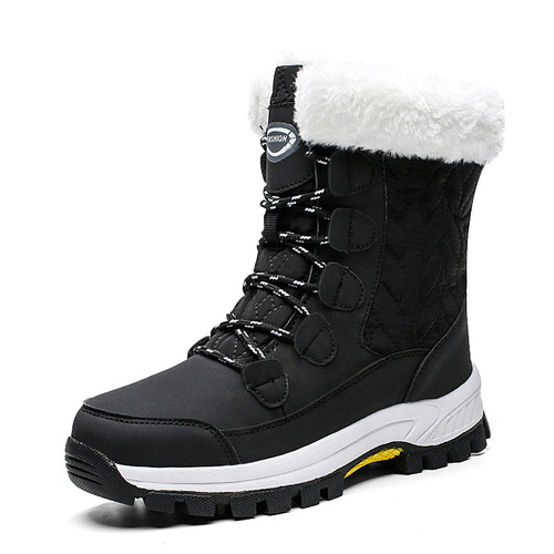 Women's High Top Outdoor Snow Boots Winter Warm Mid-calf Boots Plus Velvet Thickened Northeastern Cotton Shoes Large Size Women's Shoes