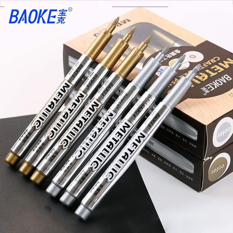 Broker MP550 marker invitation card calligraphy drawing DIY marker pen wholesale gold silver touch-up pen