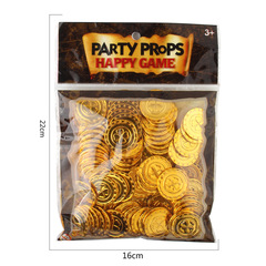 Manufacturer Direct Sales Clover Coin Plastic Gold Coin Party Decorations Electroplated Lucky Clover Gold Coins