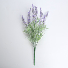 植绒薰衣草仿真花假花塑料花婚庆装饰花艺隔断栅栏盆栽插花花束