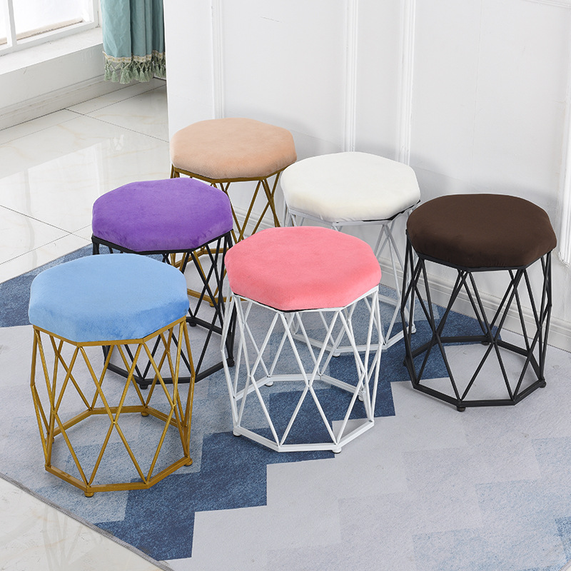 household Round stool Iron art Nail stool Net Red Dressing stool Lazy man princess Make-up chairs Modern minimalist Manufactor wholesale