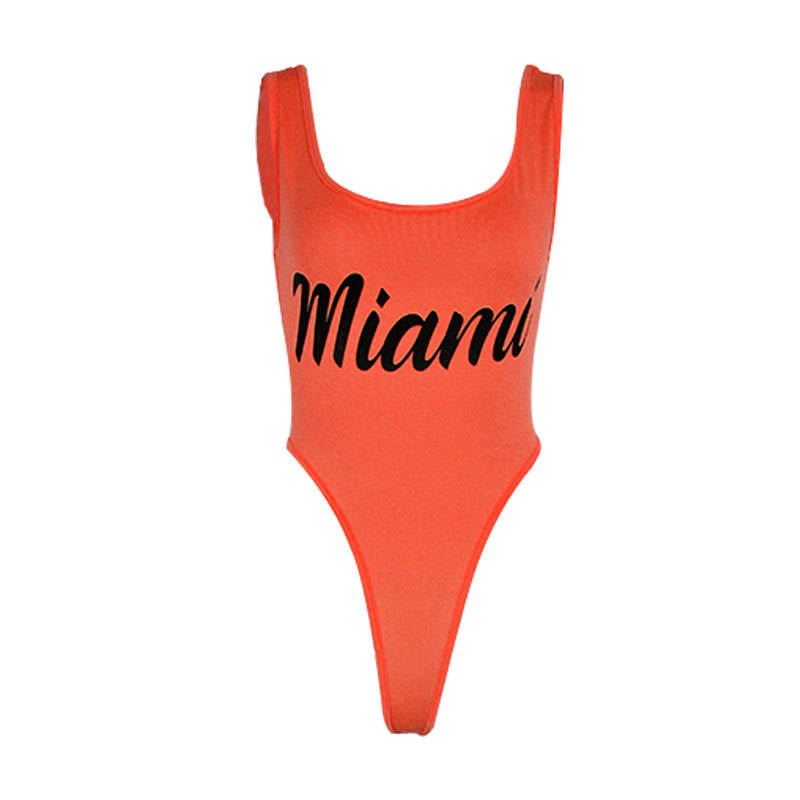 Mamia Print  Open Back One Piece Swimsuit Wholesale Clothing Vendors