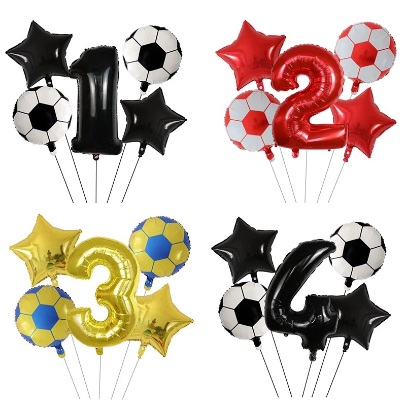5pcs-Football-Soccer-Theme-Par