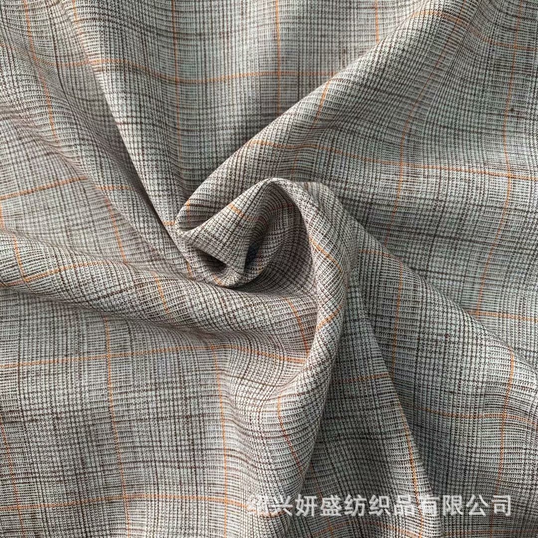 TR弹力格子西装面料 裙子面料现货发 时尚休闲男女童装面料