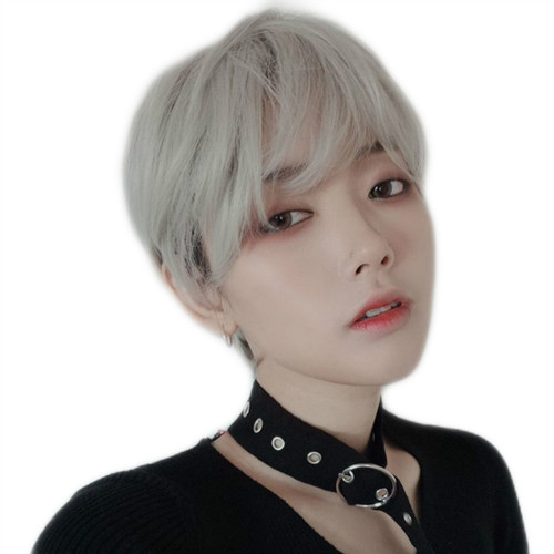 Factory wholesale original hair wigs for women short grandma gray hair wigs for men and women cosplay synthetic hair factory dropshipping one piece