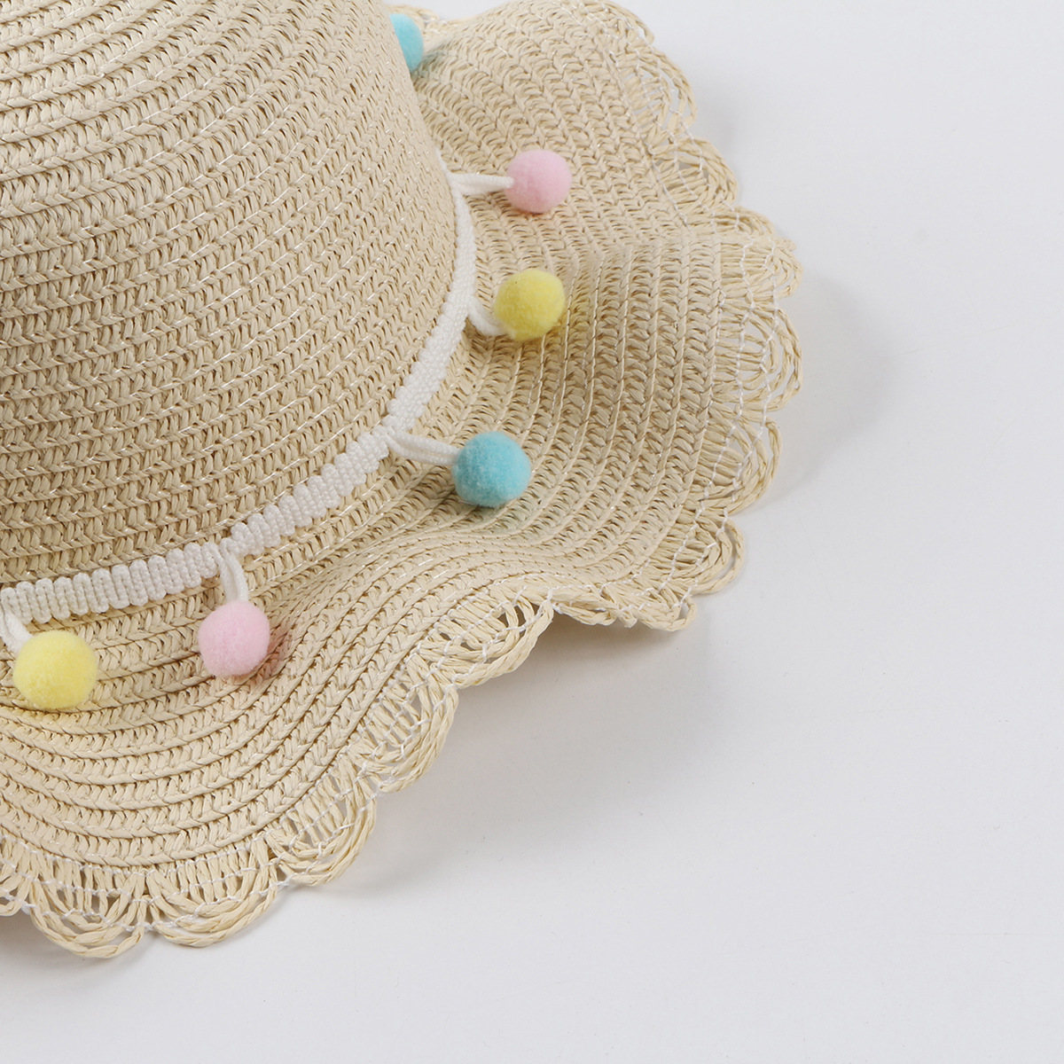 Summer new fashion hat wave edge colored straw hat female big eaves sun hatpicture6
